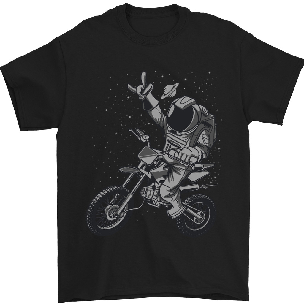 Astro Motocross Dirt Bike Motox Mens เสื้อยืดผ้าฝ้าย 100%