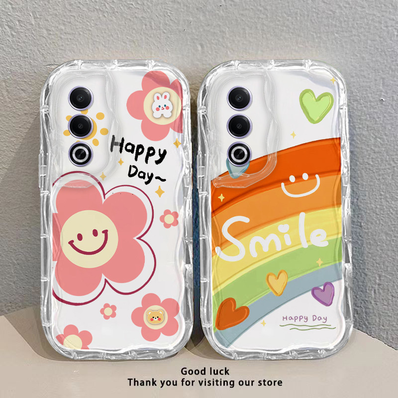 เคส OPPO A3 PRO 5G ครีมเคสโทรศัพท์โปร่งใสดอกไม้การ์ตูน Softcase ซิลิโคนกันกระแทก Protector Cover ดีไซน์ใหม่ PHSFX1