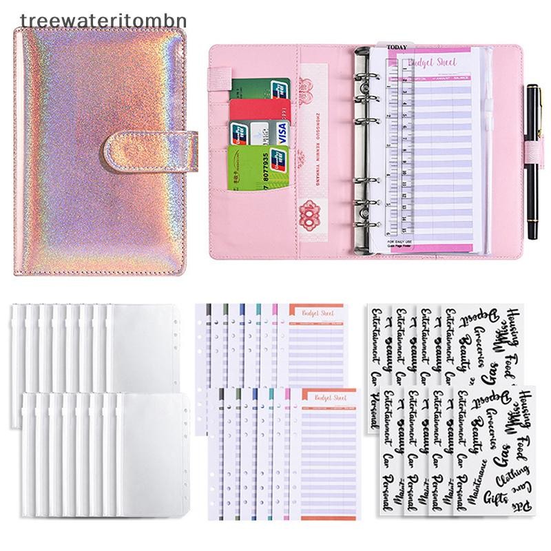 Tt A6 หนัง Budget Binder โน้ตบุ๊ค Notepad ไดอารี่ Planner เงินสดซองจดหมายกระเป๋าสําหรับเงิน Bill Organizer mbn
