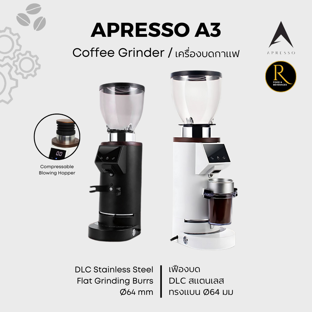 APRESSO A3 Gen 2 Coffee Beans Grinder [DF64E] เครื่องบดกาแฟ เอสเปรสโซ [64mm DLC Flat Burrs] [1 Year 