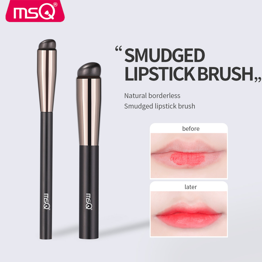 MSQ 2 ชิ้น แปรงทาปากซิลิโคนสีดํา แปรงทาลิปสติกแบบพกพาสําหรับการใช้งานแม้และละเอียดอ่อน แปรงทาปากไม่มีกลิ่นหรือเปลี่ยนรูป