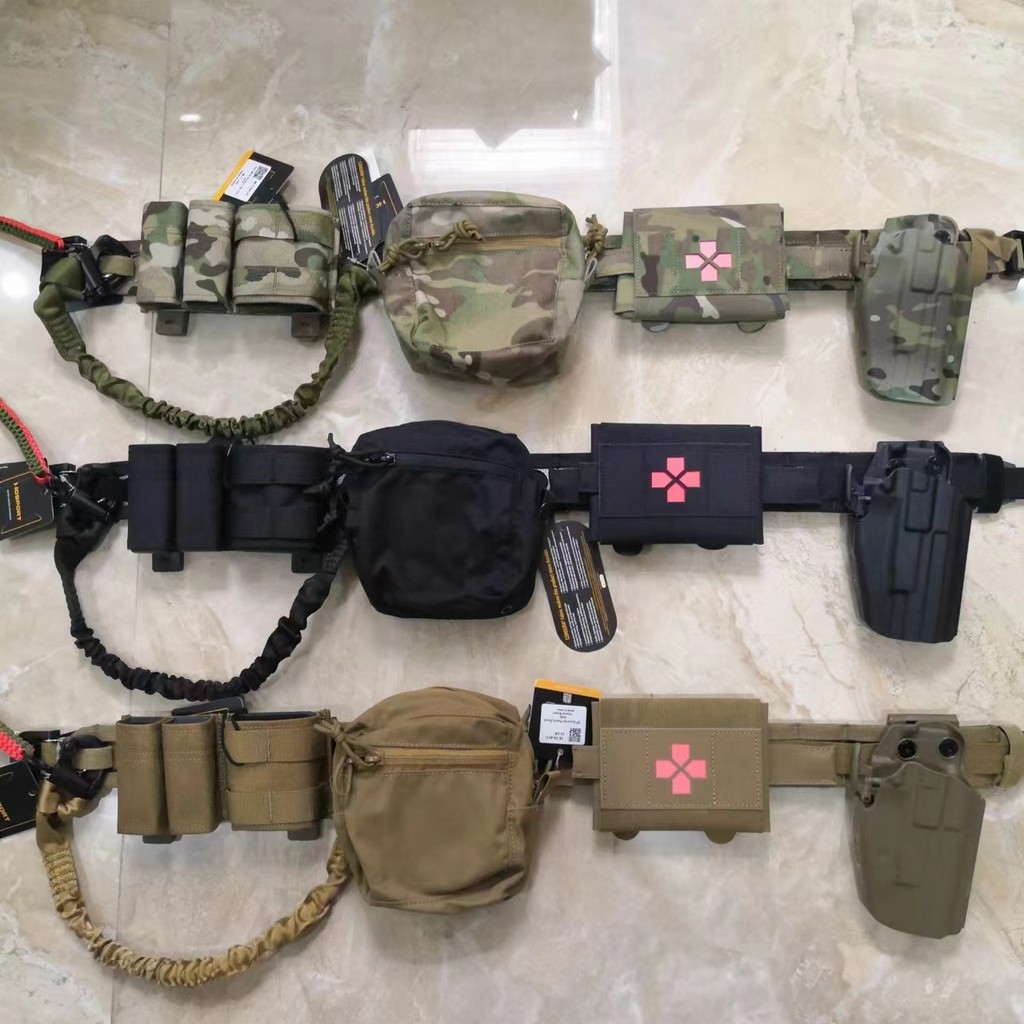 [2893 คนที่รวบรวม] เข็มขัดยุทธวิธีกลางแจ้งแบบเต็มชุด สายรัดเอว Molle