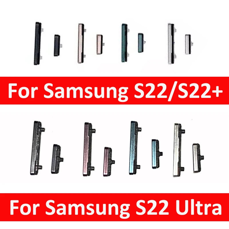 ปุ่มปรับระดับเสียงใหม่สำหรับโทรศัพท์ Samsung Galaxy S22 Ultra S22+ Plus ชิ้นส่วนด้านข้างเปิดปิดภายนอก