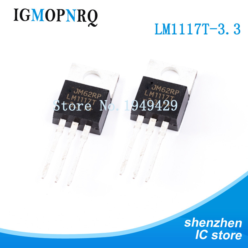 10pcs Pack LM1117T-3.3LM1117-5.0 LM1117T-ADJ LM1117 แรงดันไฟฟ้าหลอด TO-220 LM1117T 3.3V 5V ปรับ