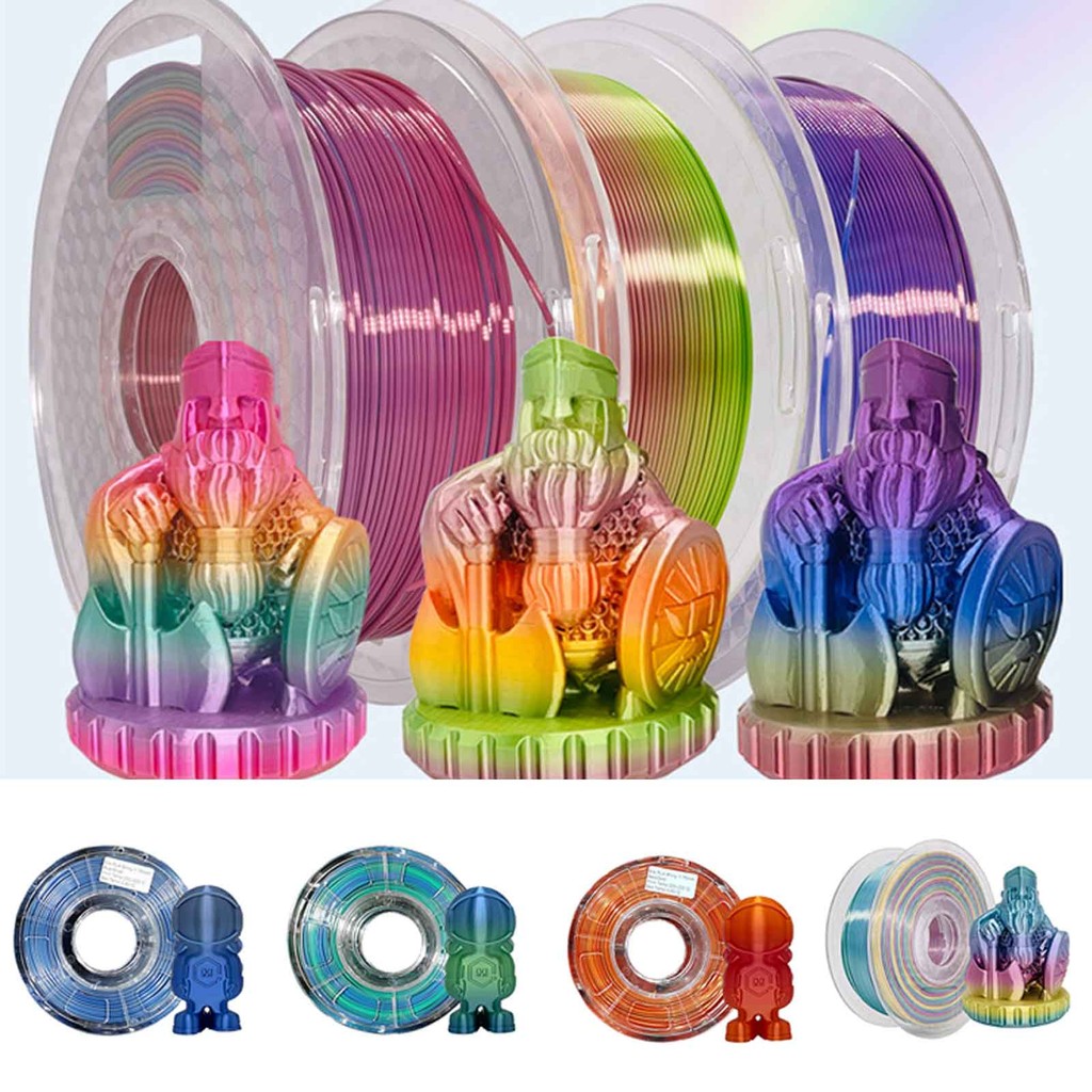 【ภายในประเทศ】Magic Silk PLA Filament – 50X Tougher การพิมพ์ 3D หลากสีพร้อมผ้าไหมเสร็จสิ้น! แกนม้วนเป็นมิตรกับสิ่งแวดล้อมขนาด 250 กรัมสําหรับงานฝีมือและการออกแบบ