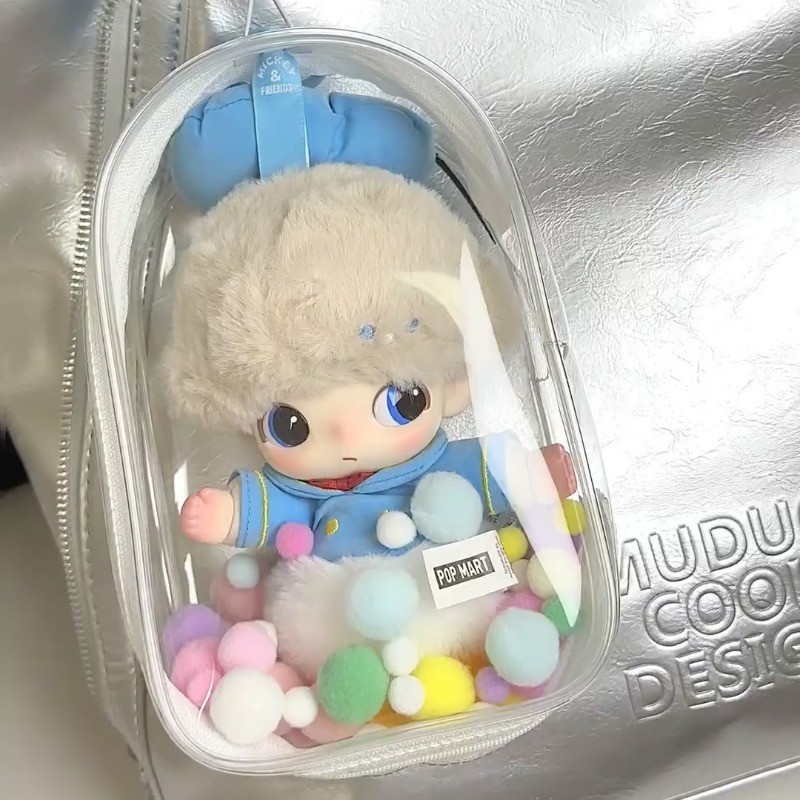 กระเป๋าเก็บตุ๊กตาสําหรับ DIMOO WORLD/Lab-V1 V2 V3 ตุ๊กตากระเป๋าซิปโปร่งใสอุปกรณ์เสริมตุ๊กตา