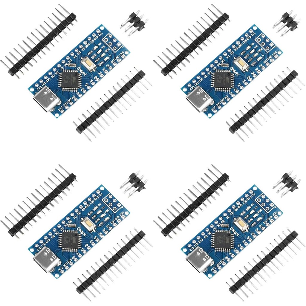 Nano Board USB C V3.0, ATmega328P Controller Board พร้อมชิป CH340, 16M 5V, 4PCS Type-C โมดูลเข้ากันไ