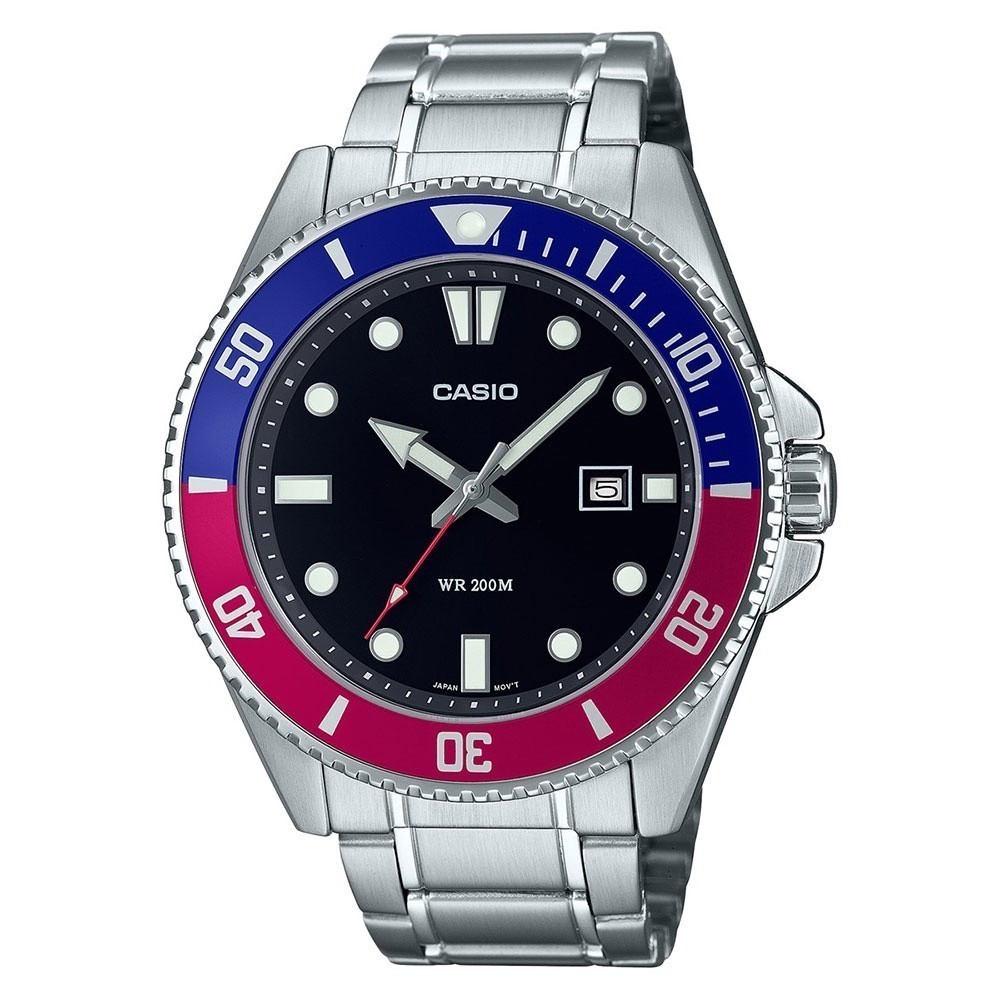 CASIO นาฬิกาข้อมือ CASIO รุ่น MDV-107D-1A3VDF วัสดุเรซิ่น สีเงิน