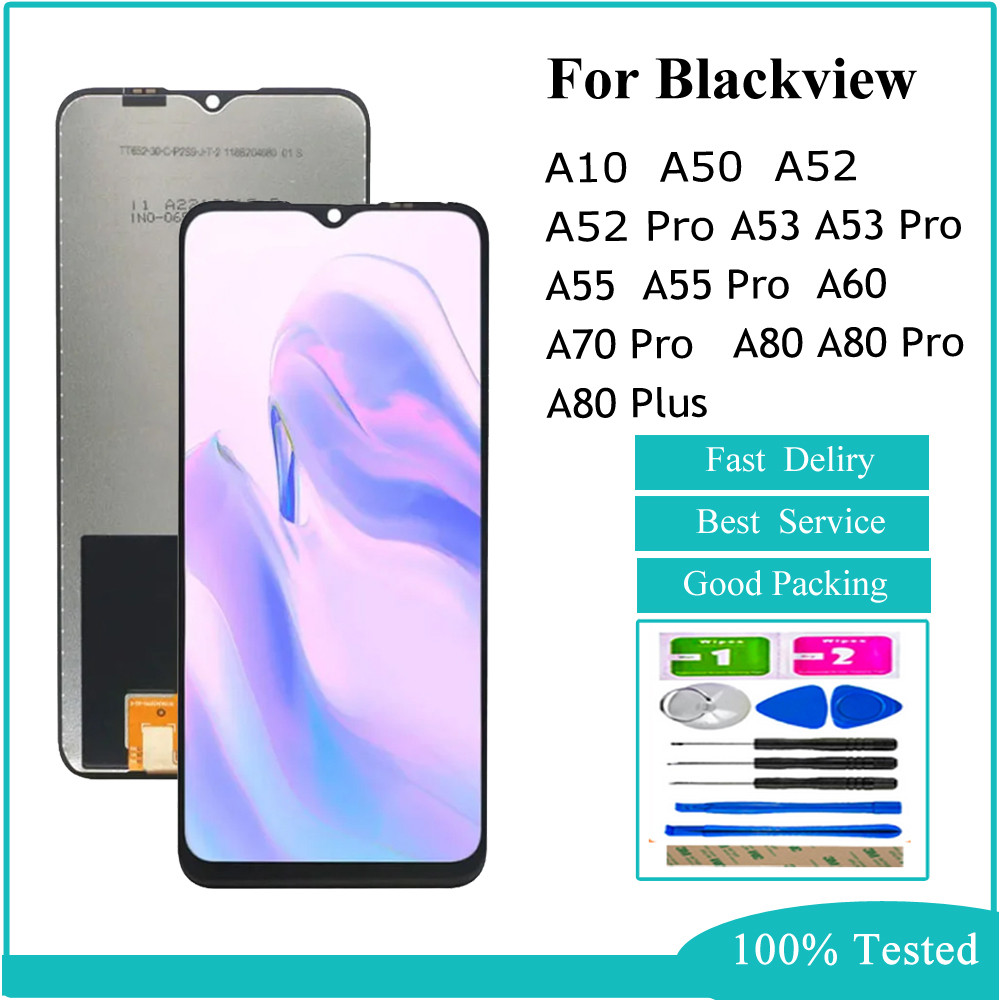 LCD สําหรับ Blackview A10 A50 A52 A53 A55 A60 A70 A80 A80 Pro A80 Plus จอแสดงผล LCD Touch Screen Digitizer Assembly Replacement