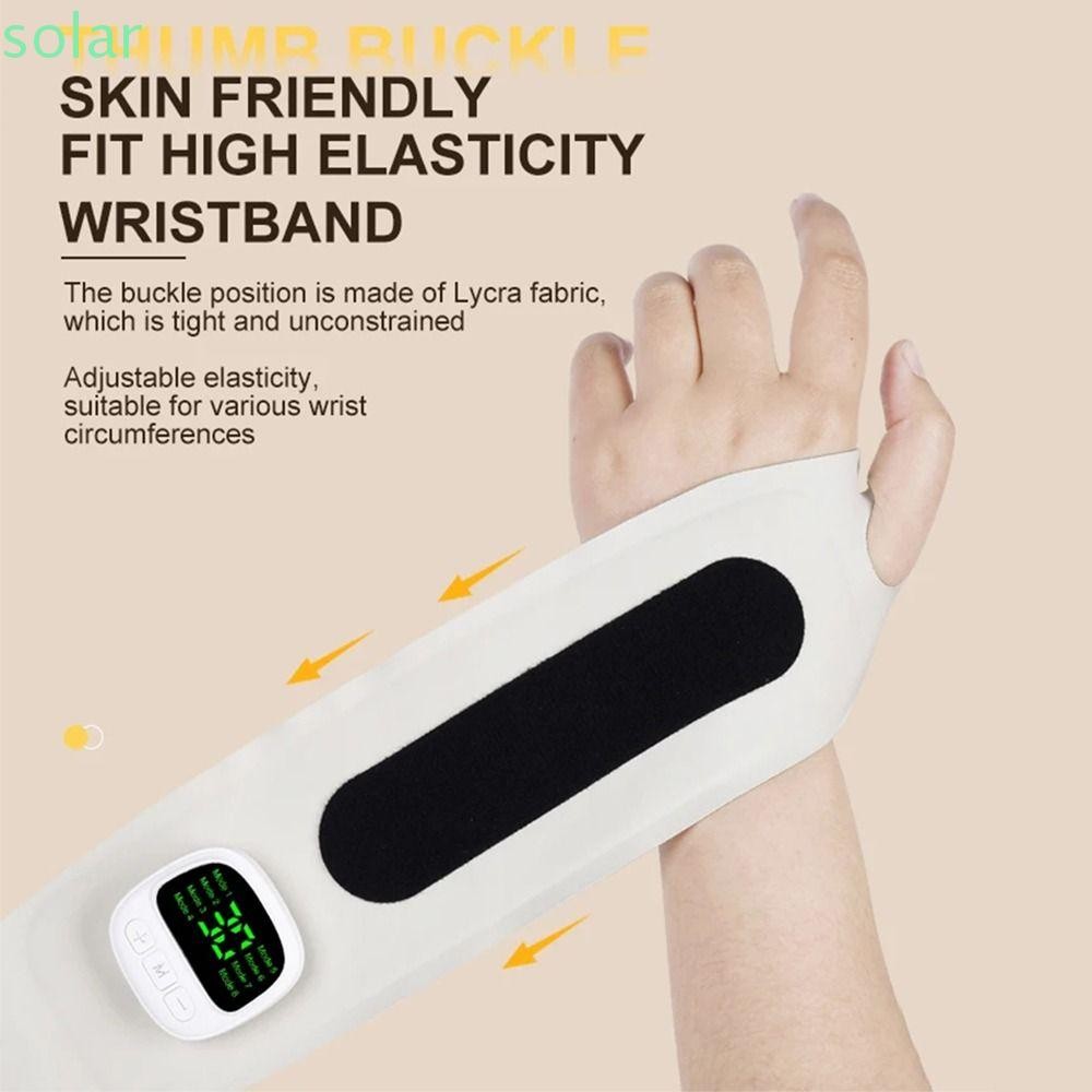 เครื่องนวดมือ SOLARBUR, USB ชาร์จการสั่นสะเทือนบรรเทาข้อมือนวด,ประคบร้อนนุ่มข้อมือสนับสนุนเครื่องมือนวดมือไร้สายผ่อนคลายกล้ามเนื้อ