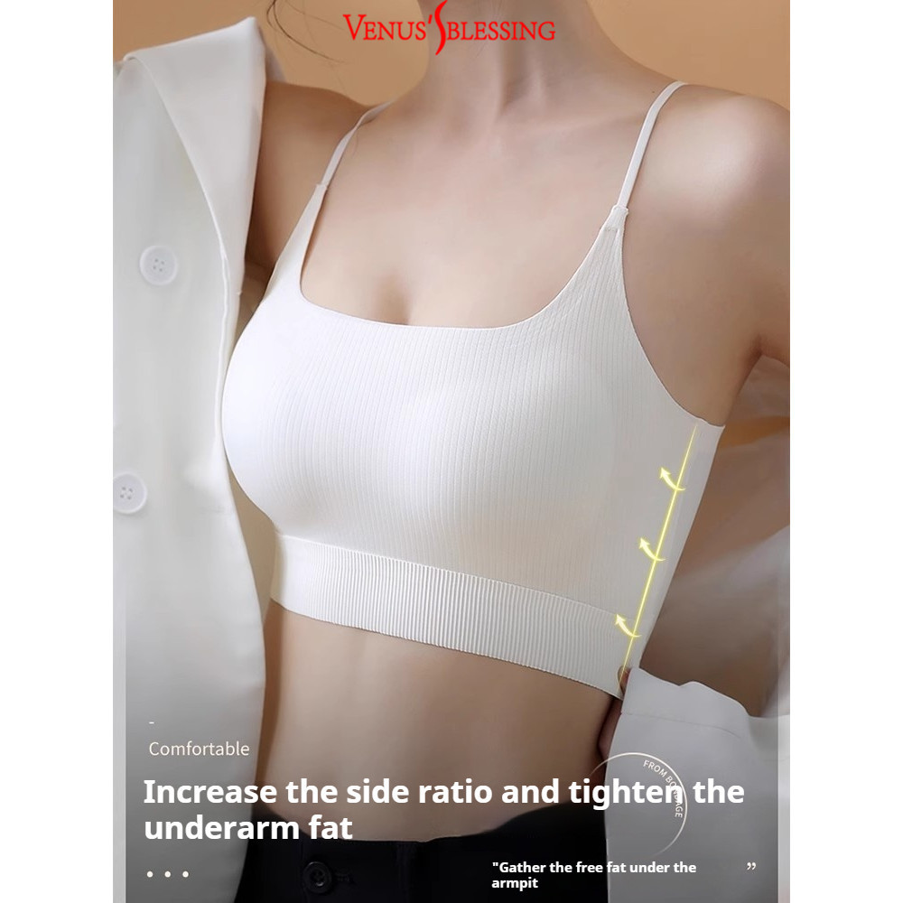 M-XL All-in-one สายรัดไหล่บางไม่มีรอยต่อถ้วย Bra รูปที่ 8