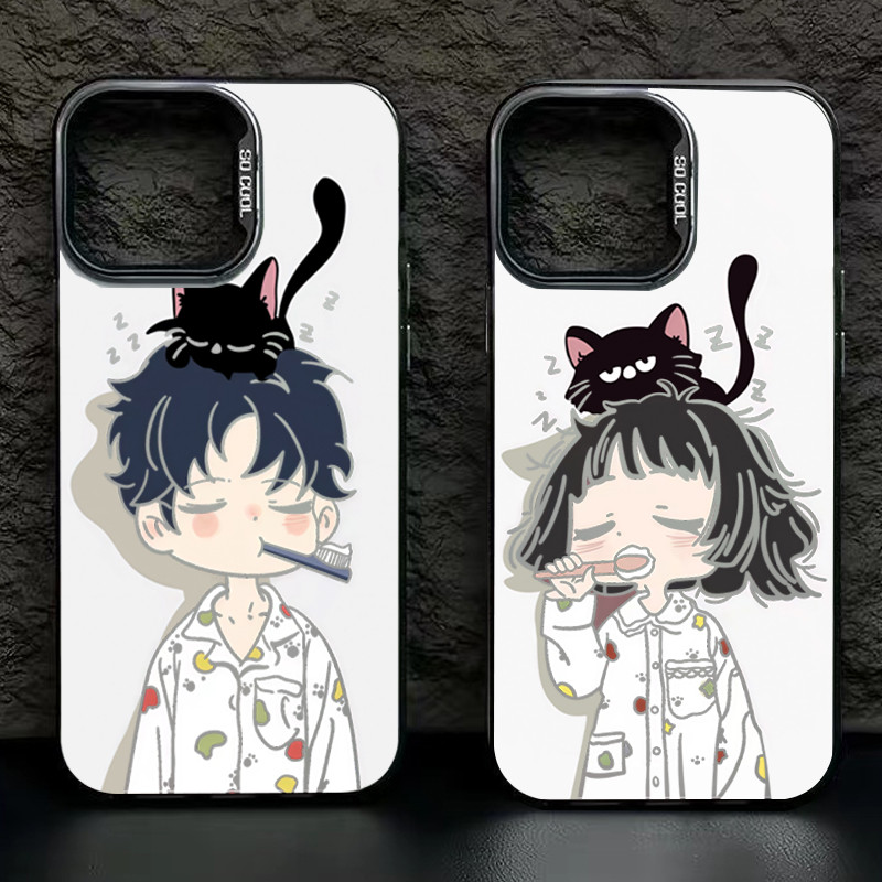 ปลอก Campatible สําหรับ Vivo Y03 Y04 Y20i Y11 Y17 Y12i Y12 Y15 Y15S Y20 Y16 V30 Y100 V27 Y91 Y93 Y95 Y35 Y36 Y21 Y17S ฝาครอบคู่น่ารัก