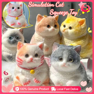 Cute Kitten Pinch and Unzip Toy Simulation Ornaments Slow Rebound Cute Pet Desktop Ornaments