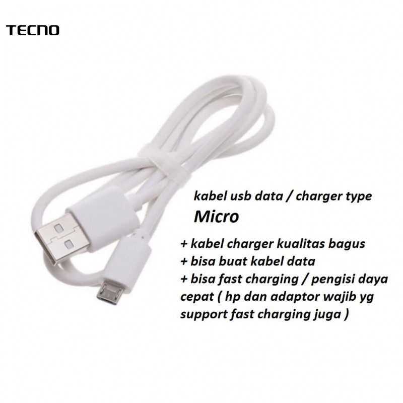 (สีขาว) สายชาร์จ Usb micro tecno POP 3 (BB2) - POP 3 PLUS (BB4)