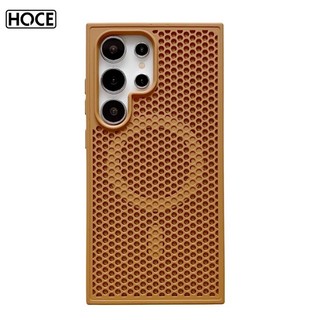 SAMSUNG HOCE Honeycomb การกระจายความร้อนเคสโทรศัพท์แม่เหล็กสําหรับSamsung Galaxy S26 S25 S24 S23 Ultra S22Plusซิลิโคนอ่อนนุ่ม