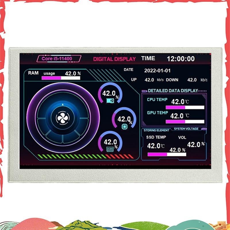 5 นิ้วหน้าจอ LCD Monitor Driver ควบคุม AIDA64 หน้าจอเสริม IPS สําหรับคอมพิวเตอร์ ITX PC กรณี greenbe