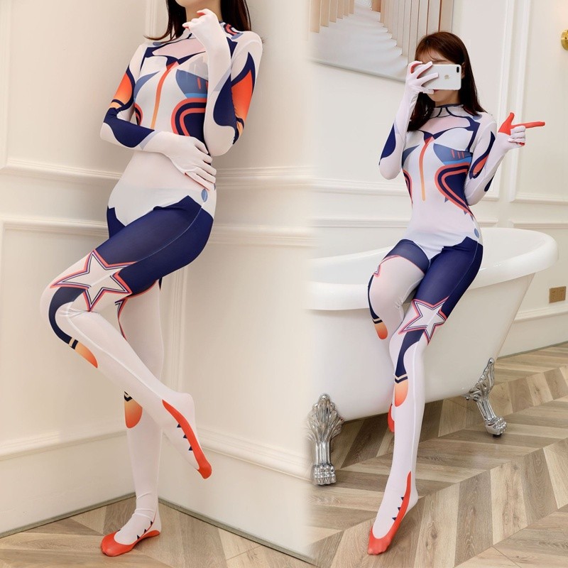 💘 ชุดจั๊มสูทคอสเพลย์ Asuka Ayanami Rei EVA U-09 Game For Peace D.VA Overwatch Qiyana LOL เซ็กซี่ สํา