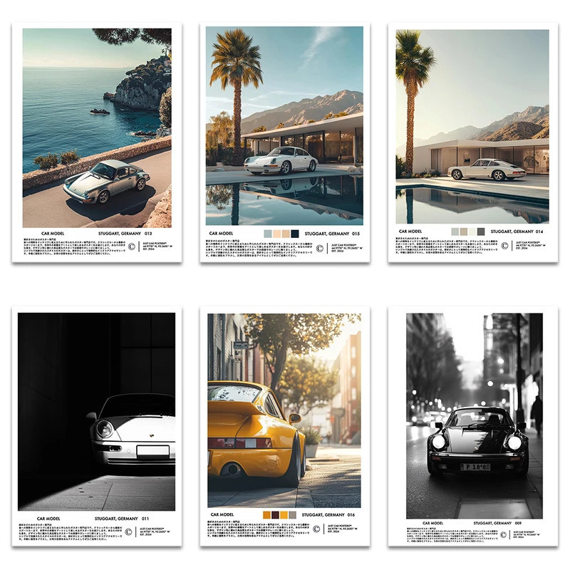 Supercar Canvas Wall Art Print Poster Car Magazine Decor Mural Modern Home Decor Car Lover Gift Unfr