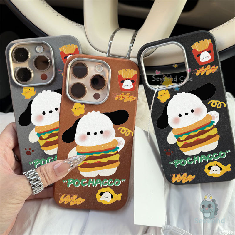 ปลอกสําหรับiphone 11 16 15 14 13 12 Pro Max Xr Xs X 7 8 6 6s Plusน่ารักPochaccoการ์ตูนลูกสุนัขตลกเคสโทรศัพท์มังสวิรัติวัสดุหนังเปลือกกันกระแทกป้องกันนุ่มปกหลัง