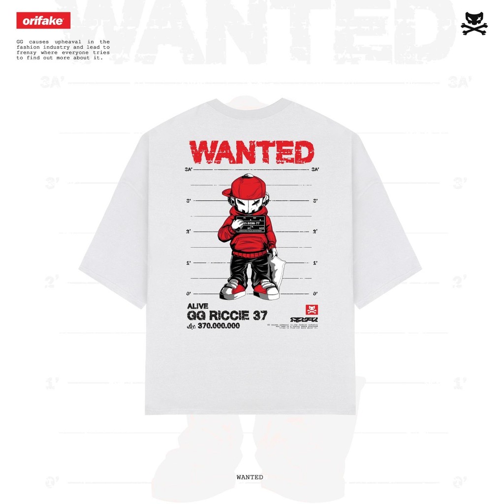 Orifake-t-shirt Oversize Design Wanted White