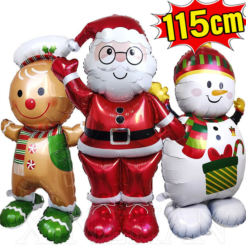 118 ซม. Blow Up Snowman Elk Xmas Tree บอลลูน-ยืน Gingerbread Man Santa Claus ฟอยล์บอลลูน-น่ารัก,การ์ตูน,ขนาดใหญ่,หลายสไตล์-ธีมคริสต์มาส Party อุปกรณ์ตกแต่งบ้าน