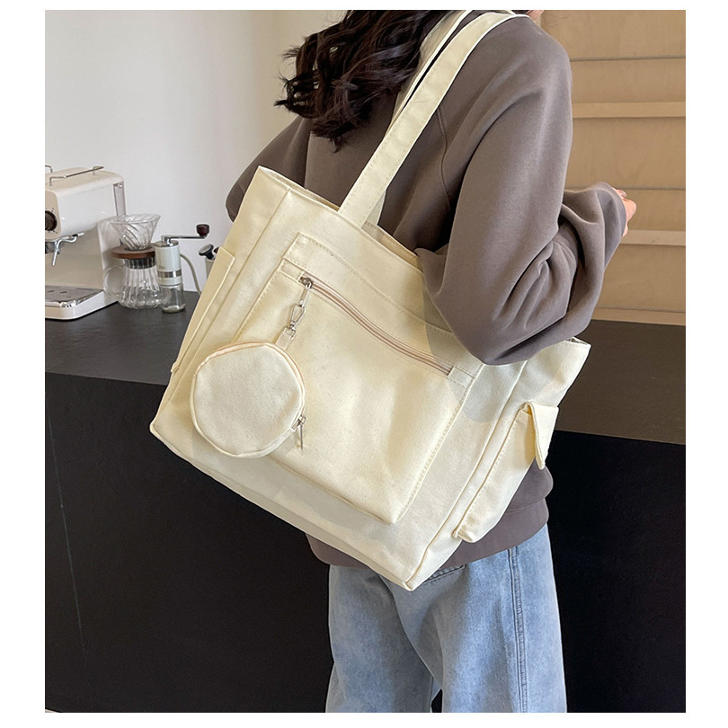 มูซูน ใหม่สบายๆที่เรียบง่ายความจุขนาดใหญ่ สิริ พื้นผิวผ้าใบสีทึบนักเรียนชั้นกระเป๋าเป้สะพายหลัง
