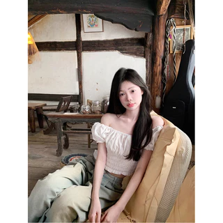 Beryl แขนสั้นทรงพัฟสไตล์ฝรั่งเศสที่อ่อนโยนและอ่อนหวานสำหรับผู้หญิง