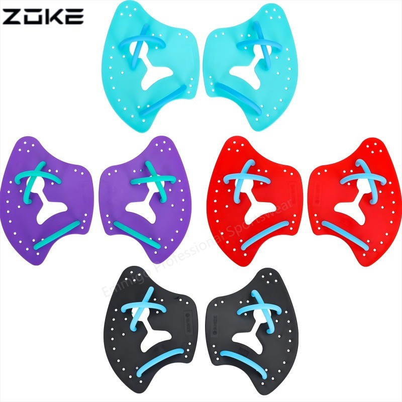 Zoke 1 คู่ว่ายน้ําการฝึกอบรม Hand Paddles Fins ปรับการฝึกอบรมว่ายน้ํา Hand Paddles สําหรับผู้ใหญ่/เด็กสําหรับกีฬากลางแจ้ง