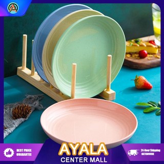 【Japan Original】20cm Wheat Fiber Dinner Plate Dishes Fruit Salad Dessert Tableware Unbreakable Bowl