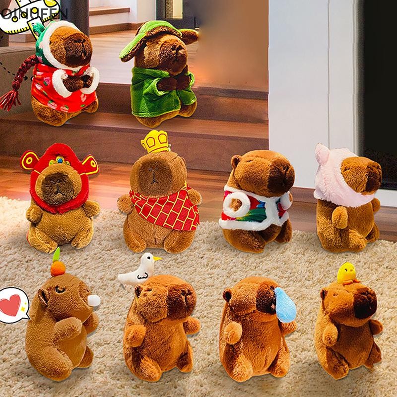 Onu สร้างสรรค์น่ารัก Capybara ตุ๊กตาพวงกุญแจตุ๊กตาสัตว์ตุ๊กตาพวงกุญแจรถ Ch กระเป๋าเป้สะพายหลังจี้อุปกรณ์ตกแต่งของขวัญ FEI