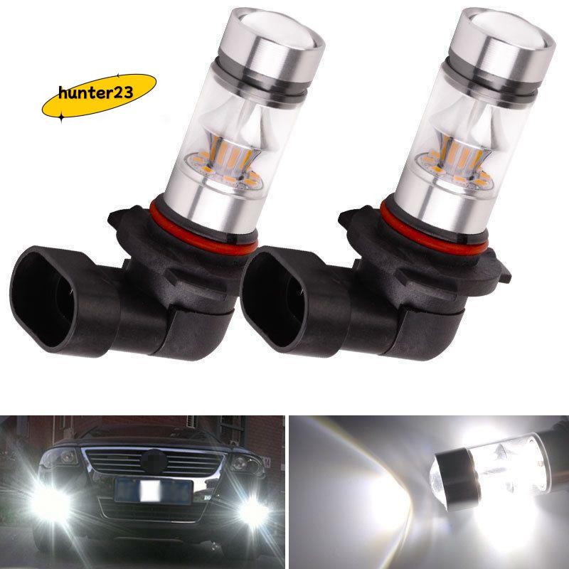 2x 9005 HB3 6000K 100W 2323 LED โปรเจคเตอร์หมอกขับรถหลอดไฟสีขาว