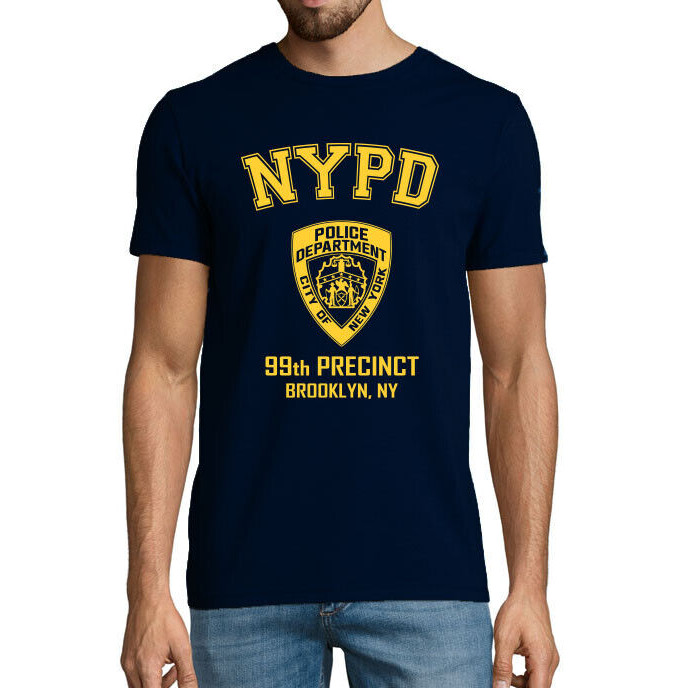 เสื้อยืดผู้ชาย Brooklyn 99 NYPD สไตล์เรียบหรูจากซีรีส์ เหมาะสำหรับแฟนคลับและคอสเพลย์
