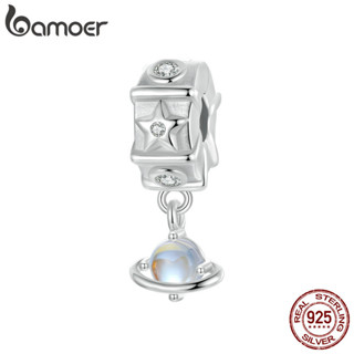 Bamoer 925 Sterling Sliver คลิปลูกปัด Alien Planet Design Di…