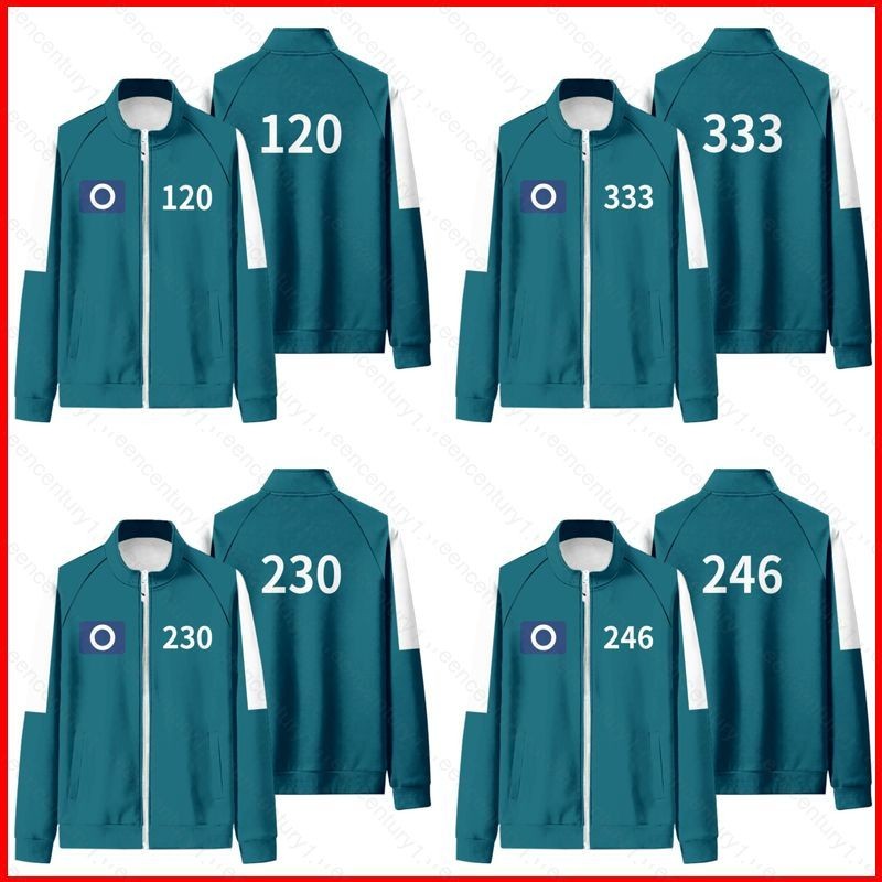 Ys Squid Game Season 2 หมายเลข 246 230 333 120 แสดงซิปเสื้อกันหนาวเสื้อแจ็คเก็ต Unisex Top
