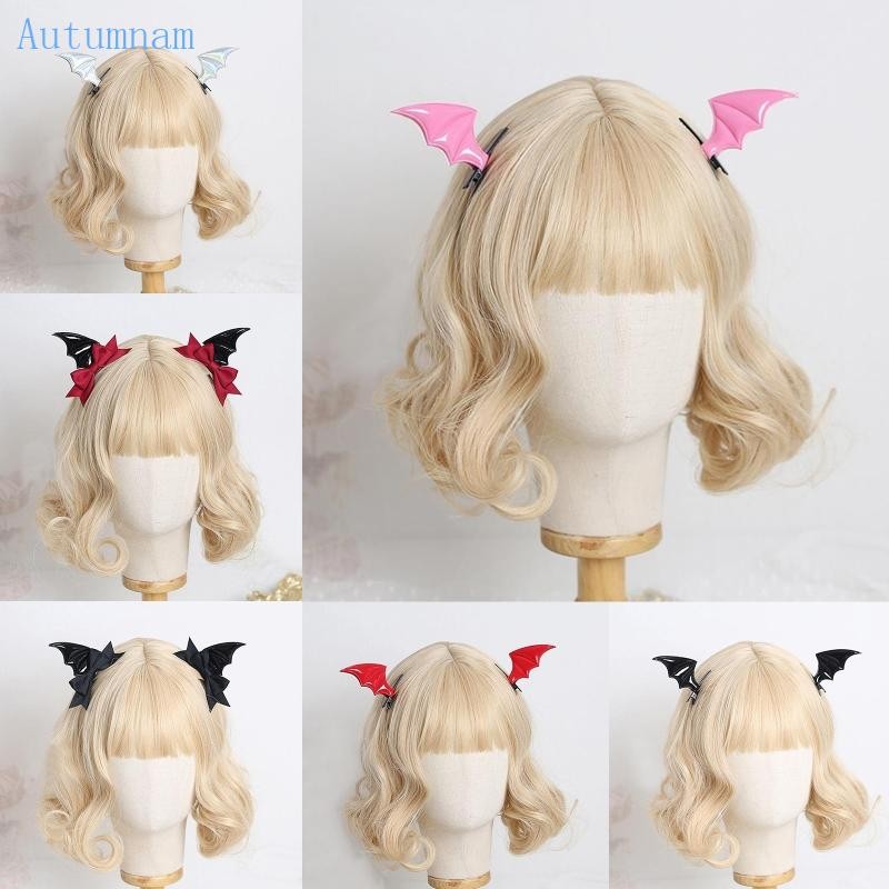 Autu สาวคลิปผม Gothic Barrettes ค้างคาวปีศาจปีกรูปร่าง Hairpin คอสเพลย์คลิปผม Punk ออกแบบ Hairpins สําหรับ Ki