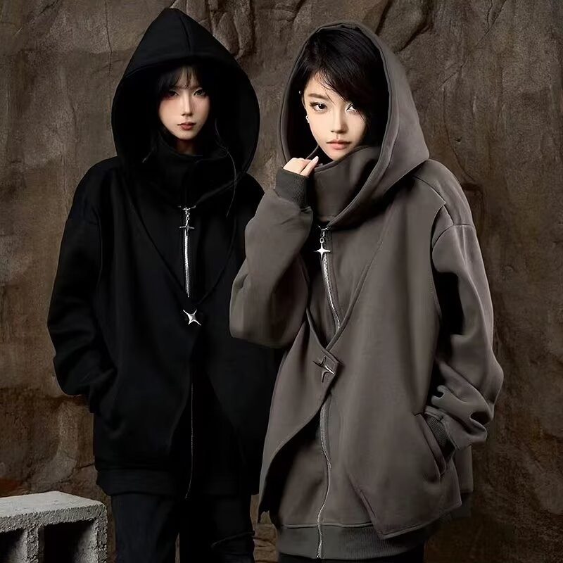 แฟชั่นhoodieแจ็คเก็ตสําหรับชายอเมริกันhoodieแจ็คเก็ตunisexหลวมhigh Streetเสื้อสเวตเตอร์ถักสําหรับผู้
