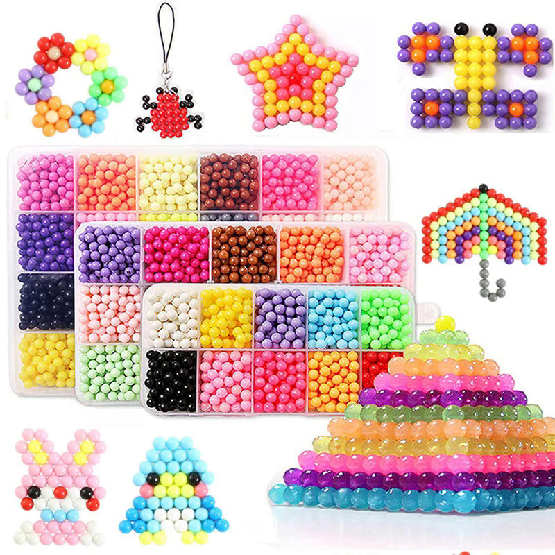 Handmade Magic Water Fuse Beads Creative Beads DIY Art Crafts Toys Magic Water Sticky Beads Sensory 