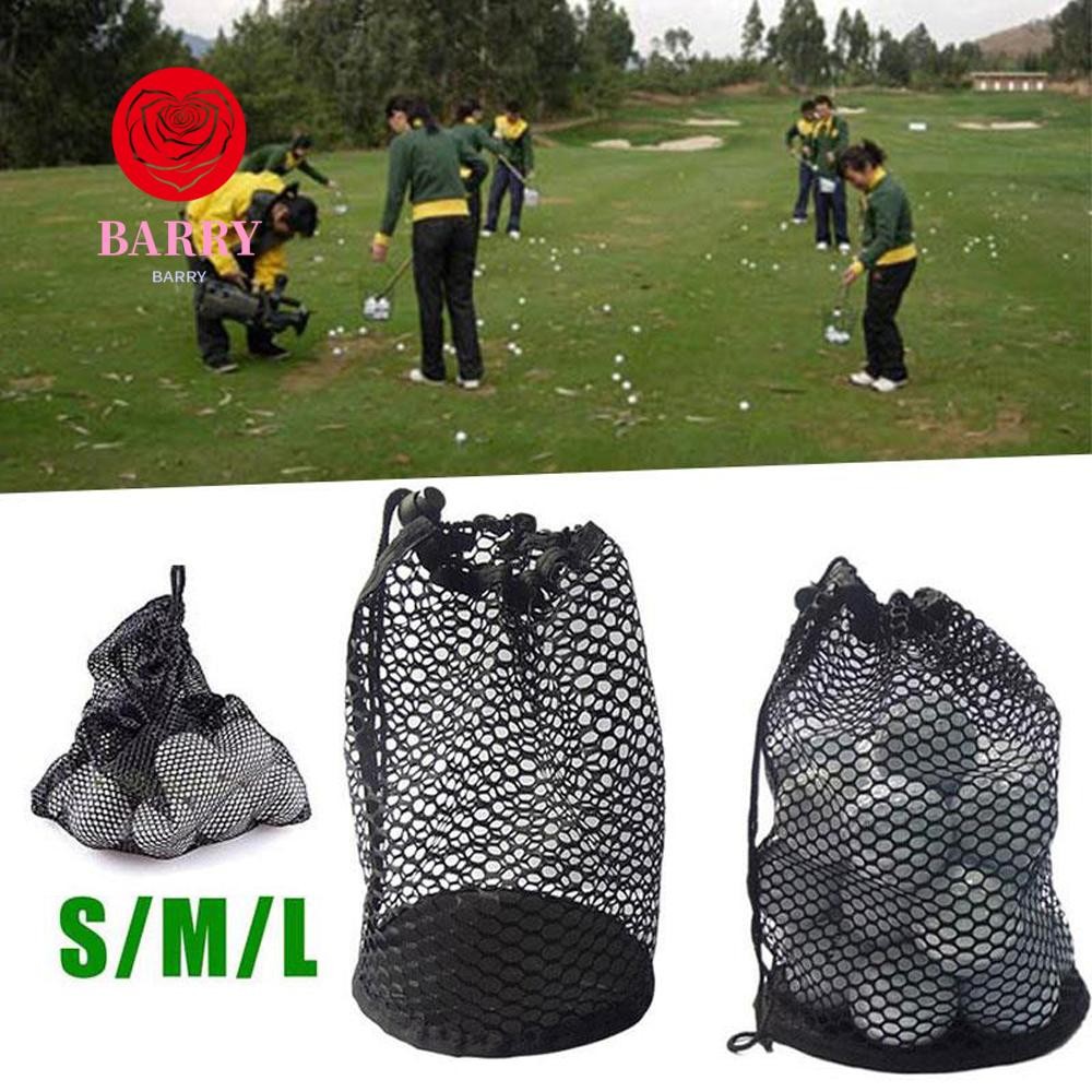 Barry กระเป๋าลูกกอล์ฟเทนนิสอุปกรณ์กอล์ฟกีฬาตาข่ายสุทธิ 16/32/56 Ball ไนลอนสีดํา Golf Storege Bag