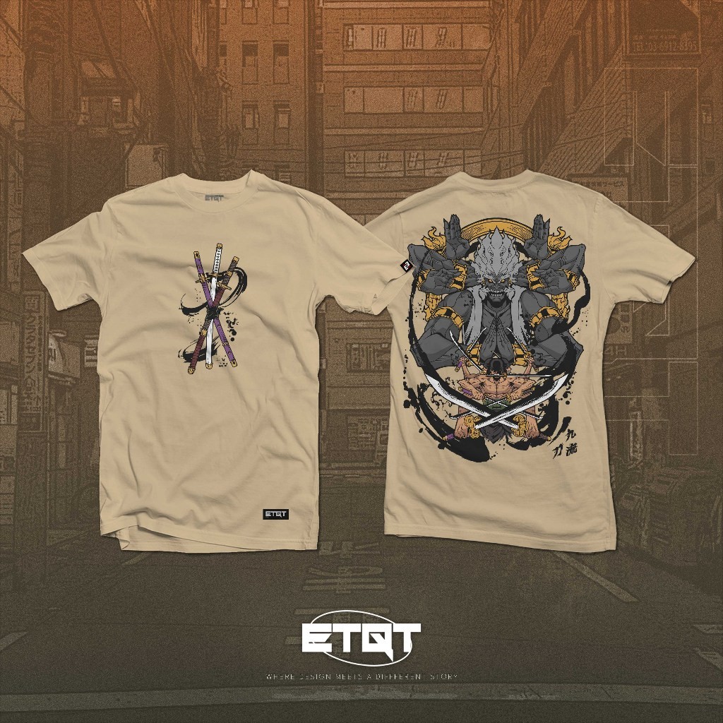 เสื้ออนิเมะ - Unisex - ETQT Worldwide - One Piece - Zoro Asura - สี