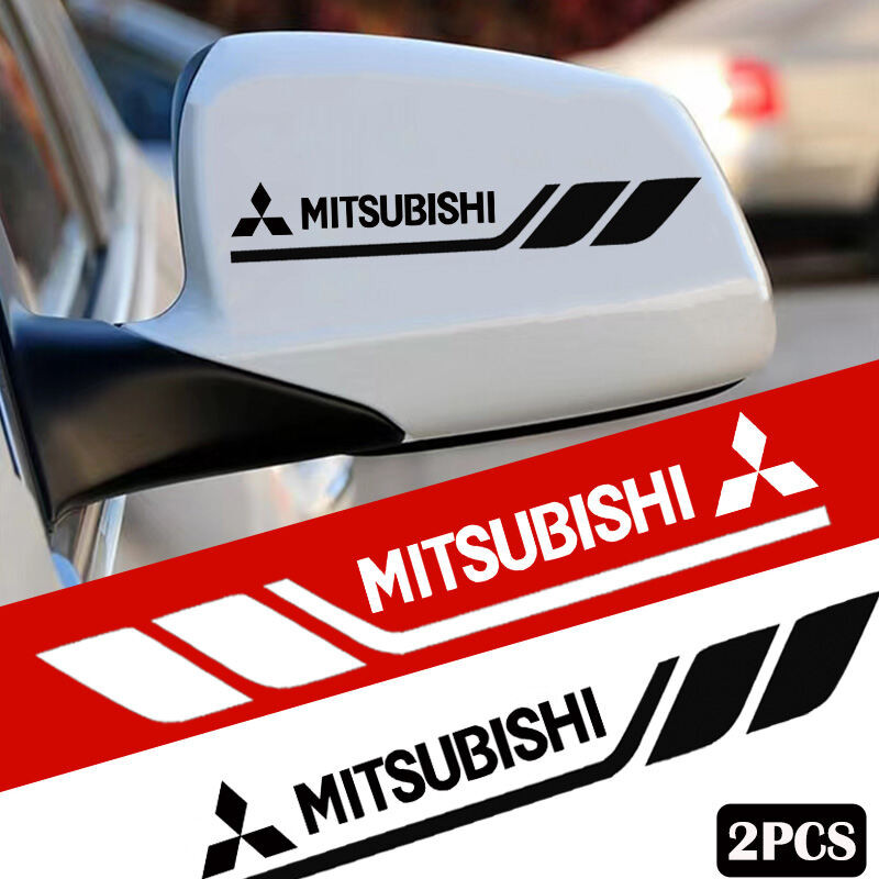 2pcs กระจกมองหลังสติกเกอร์ Decals ตกแต่งแฟชั่นเหมาะสําหรับ Mitsubishi ASX Lancerex Eclipse Cross Outlander Attrage Pajero Eclipse Mirage รถ Racing ลายสติกเกอร์