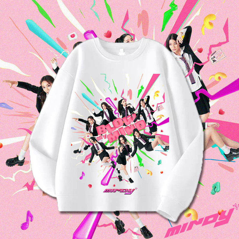 ปกติ🔥[พร้อมส่ง] ใหม่ รอบคอเสื้อแขนยาว Mindy girl group |  Mindyปริมณฑลผ้าCotton CrewneckSweatshirt ผ