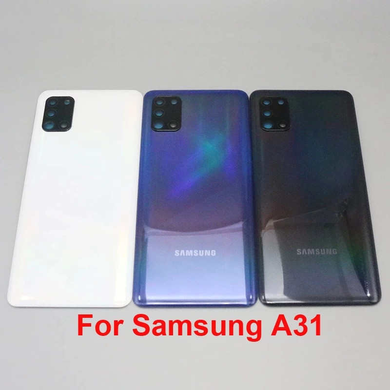 Original สําหรับ Samsung A31 แบตเตอรี่ฝาหลังประตูเปลี่ยน Samsung Galaxy A315F อะไหล่ซ่อมพร้อมเลนส์