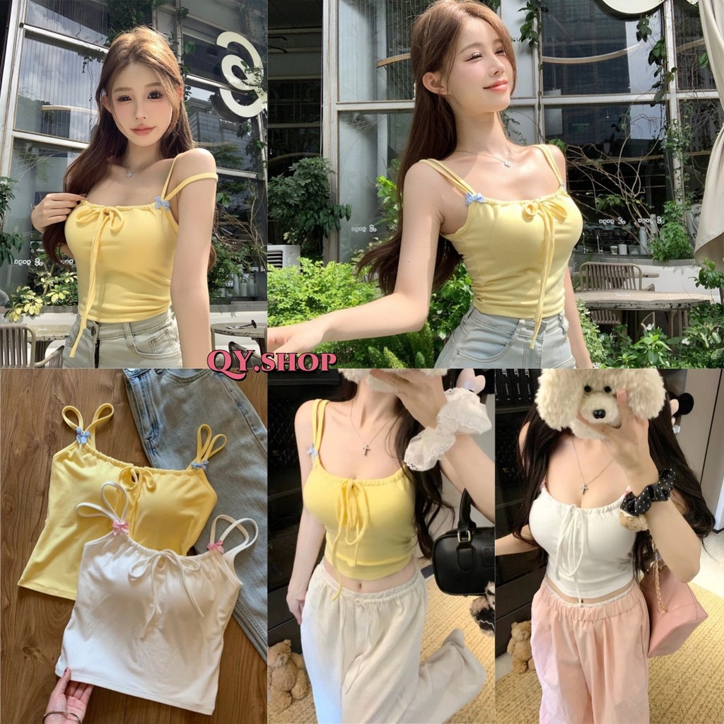 QY.Shop⭐️สินค้าราคาพิเศษ⭐️เสื้อกล้ามผู้หญิง เบสิก สีพื้น สไตล์ลำลอง(หลากสี) "FY6809-J"