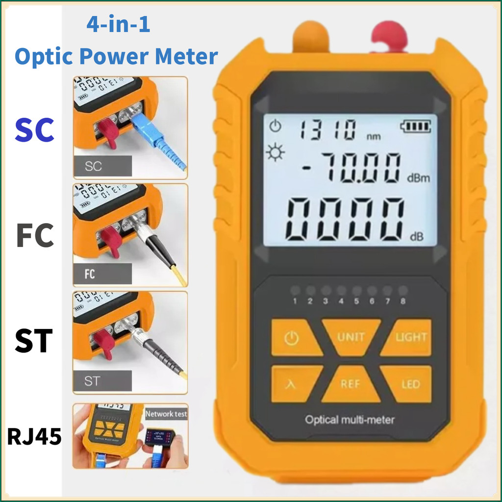 เครื่องวัดพลังงานแสง OPM Visual Fault Locator VFL 5km เครื่องทดสอบสายเคเบิลเครือข่าย LED ไฟเบอร์ออปติก 3 in1 เครื่องมือ