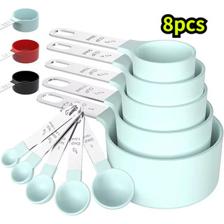 8pcs Measuring Cups and Measuring Spoons Stainless Steel for Baking Cooking Tools Measuring Set