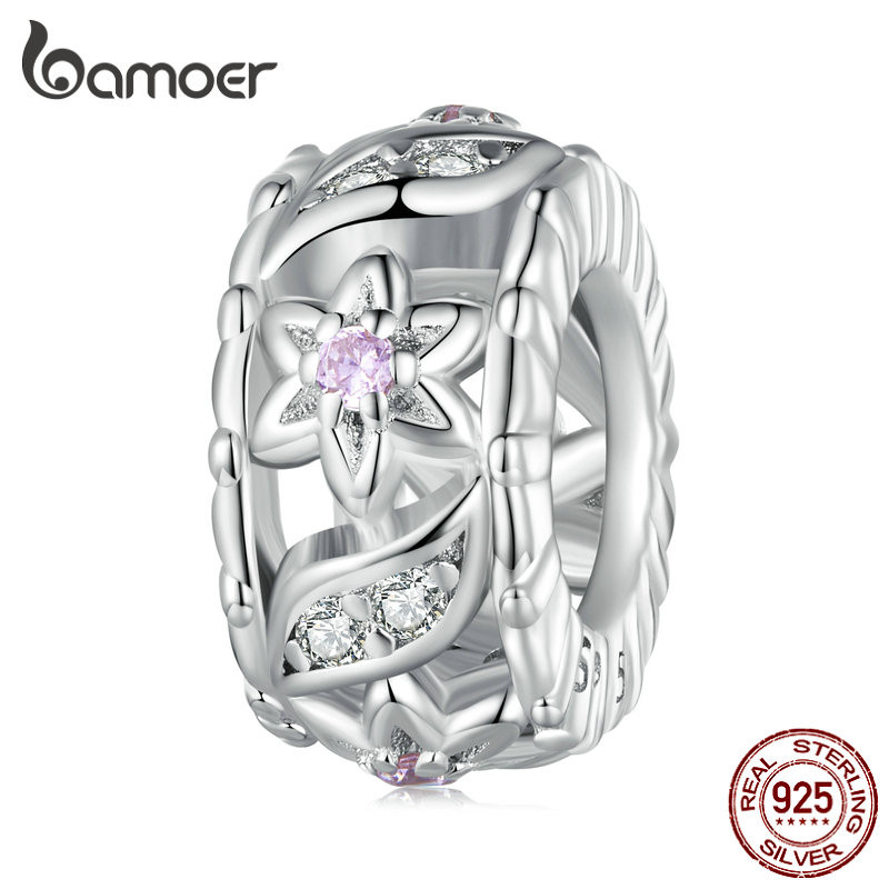 Bameor 925 เงินสเตอร์ลิง Sliver ลูกปัด Rococo Design Charm DIY สําหรับสร้อยข้อมือเครื่องประดับของขวั