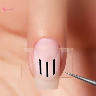 Renbg ฝรั่งเศสเล็บแถบเล็บรูปแบบ Fringe Tip Guides สติกเกอร์ Diy หยักสายเล็บเคล็ดลับคู่มือสติกเกอร์ลายฉลุแถบเครื่องมือ TH
