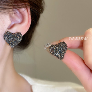 [น้ําค้าง]เข็มเงินชุดเพชรรักต่างหูใหม่ความรู้สึกระดับสูงแฟชั…