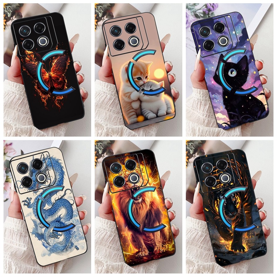 น่ารักการ์ตูนสําหรับ Infinix GT 20 Pro X6871 ปลอก Cool Lion Dragon Tiger ซิลิโคนนุ่มสําหรับ Infinix GT 10 Pro X6739 กันชน