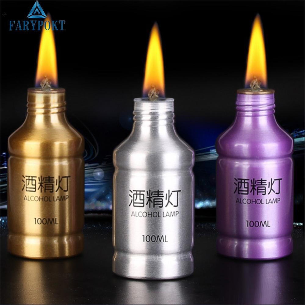 โคมไฟแอลกอฮอล์สากล 100ml เครื่องมือห้องปฏิบัติการเคมีสําหรับปินิคของเหลวกลางแจ้ง
